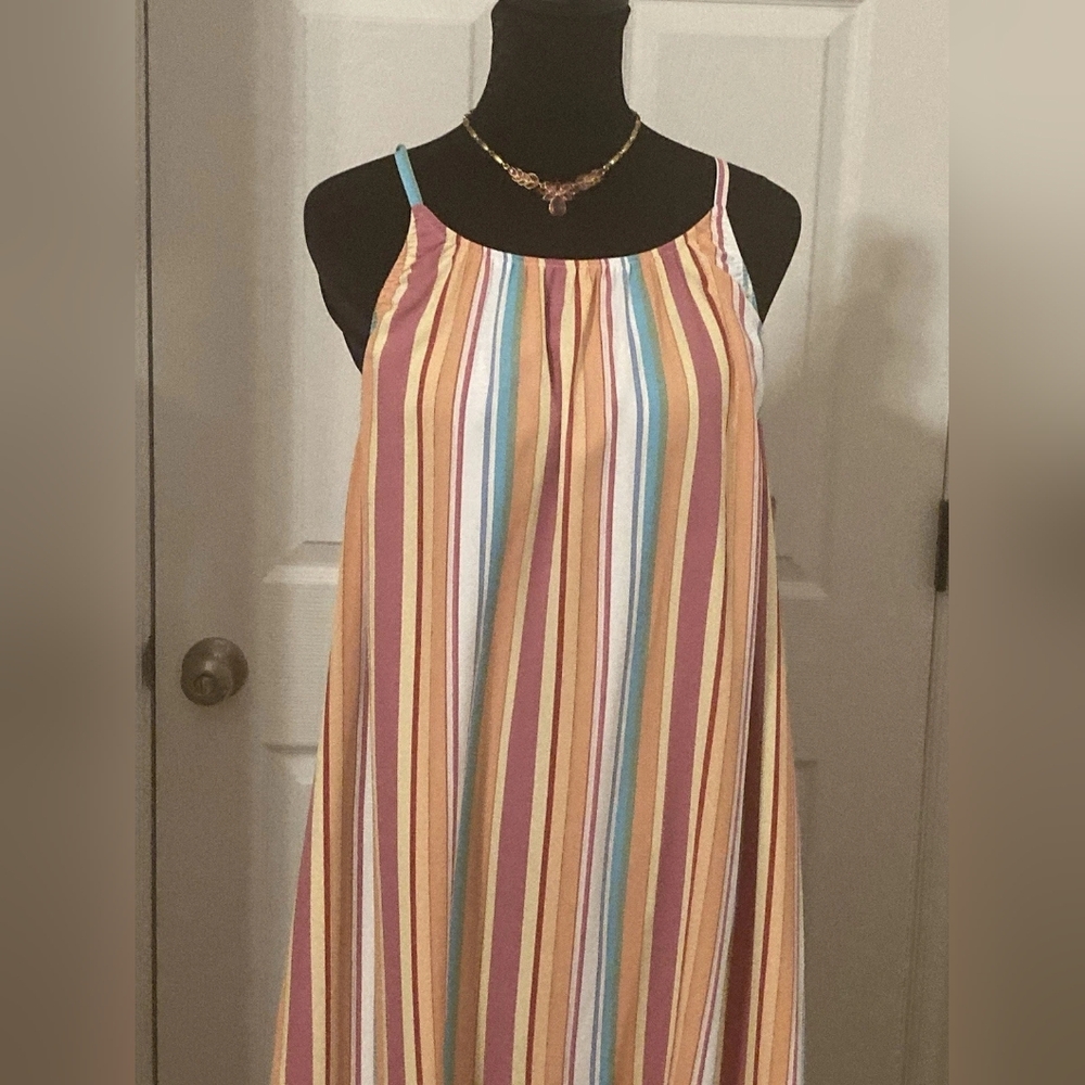 Striped Multicolor Maxi Dress - Picture 3 of 4